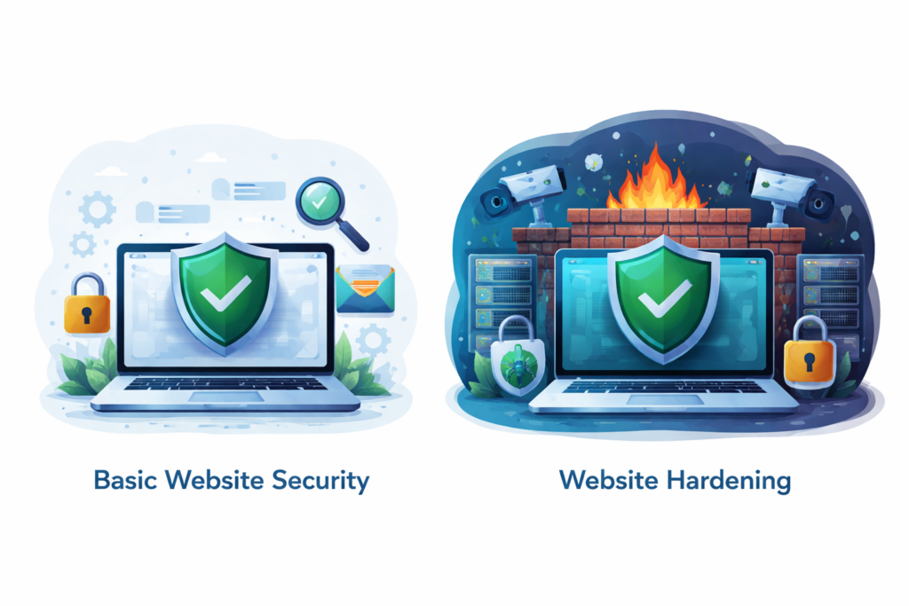 Website Hardening vs Basic Website Security